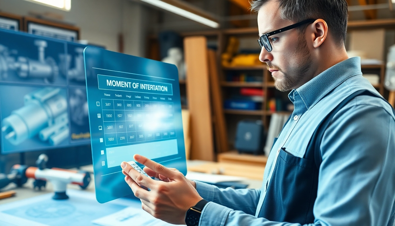 Using a moment of inertia calculator for engineering analysis in a workspace.