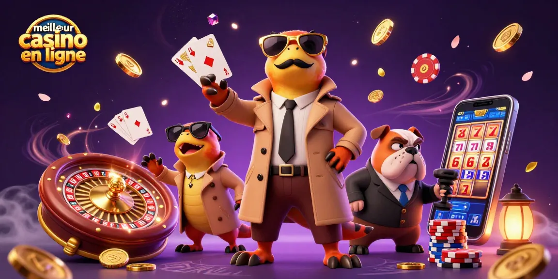 Découvrez le meilleur casino en ligne avec une illustration amusante où des rapaces déguisés tentent d'entrer dans un casino VIP.