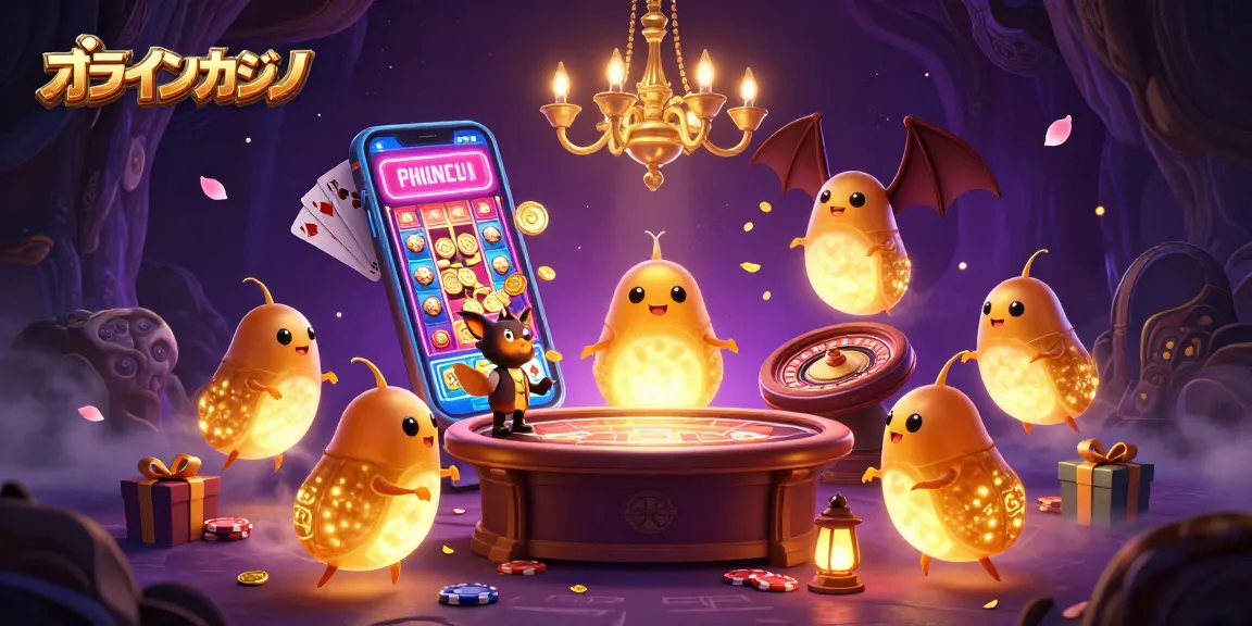 オンラインカジノで勝つためのゲームや楽しみ方を提案する光る虫のカジノシーン