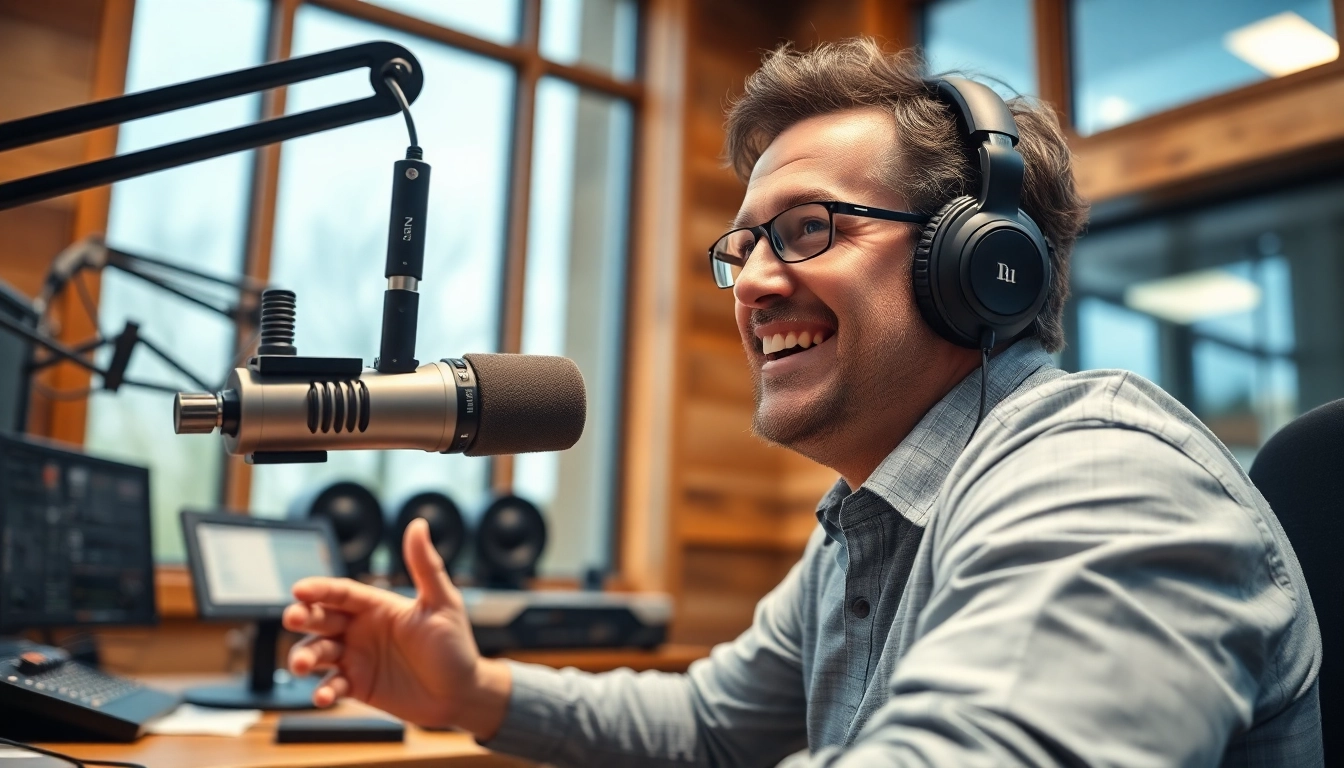 Engage with the community through https://chadronradio.com/ in a vibrant radio studio setting.