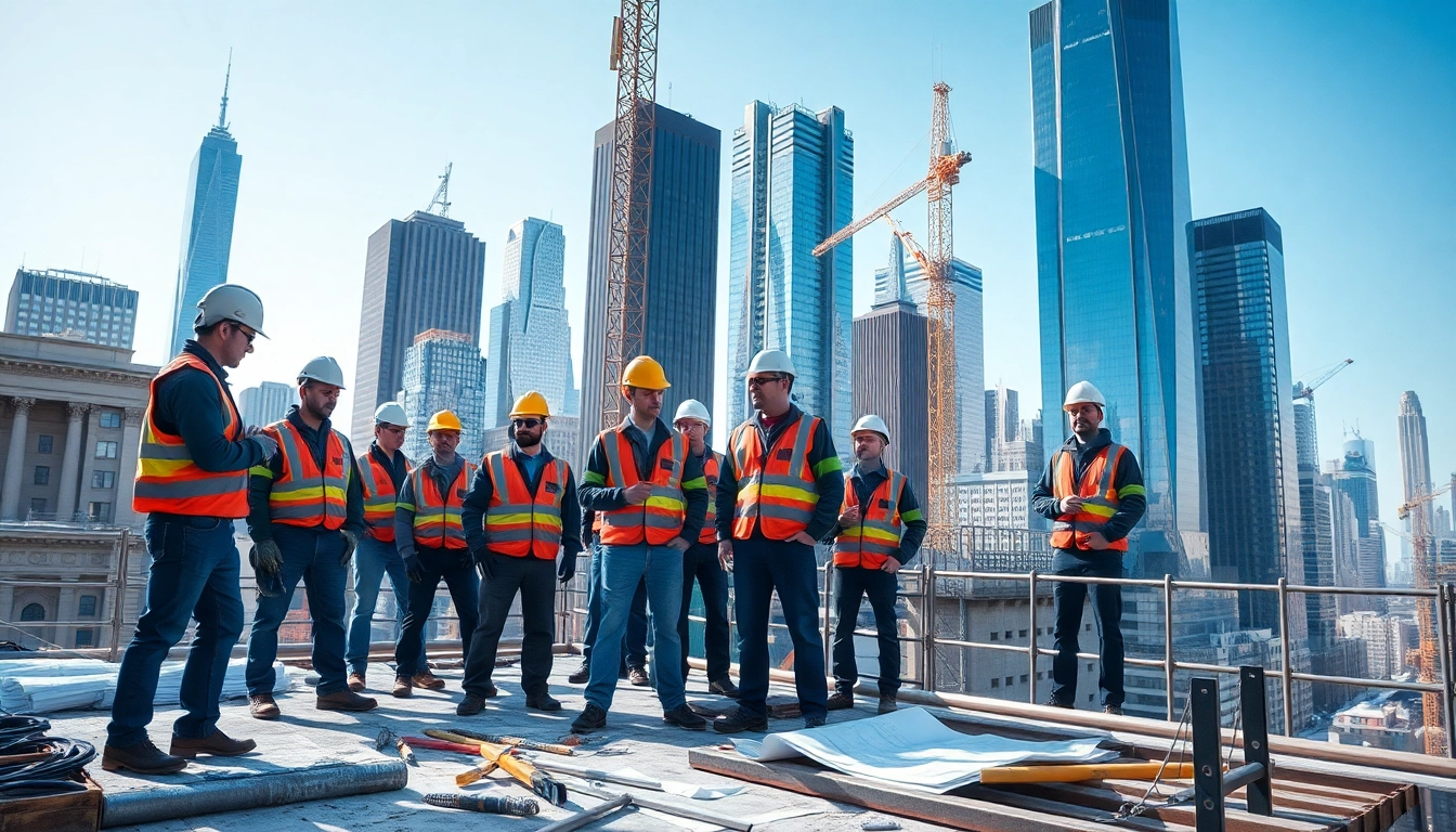 New York Commercial General Contractor leading a construction project in the bustling environment of NYC.