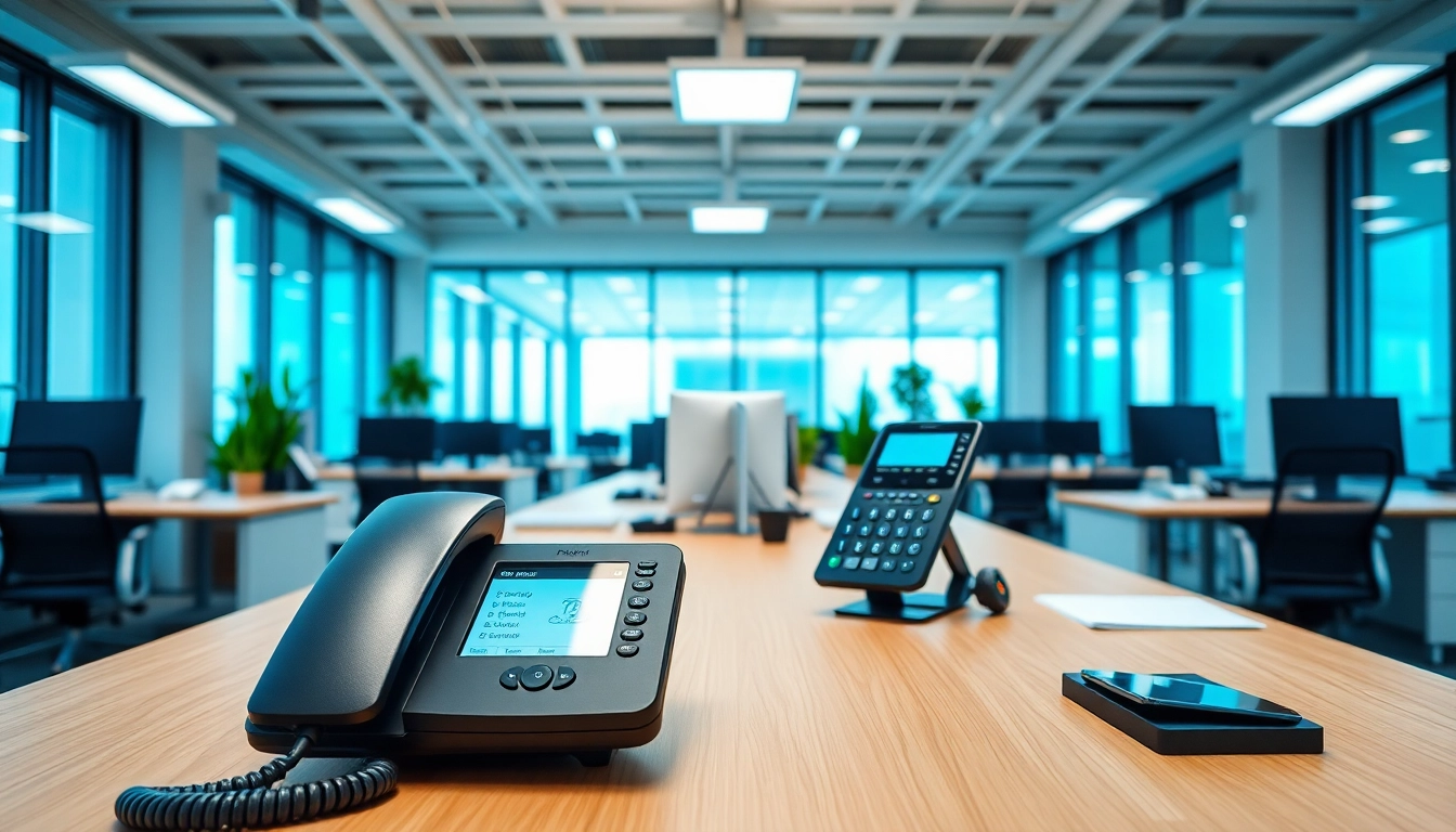 Examine a professional business phone setup showcasing modern features and technology.