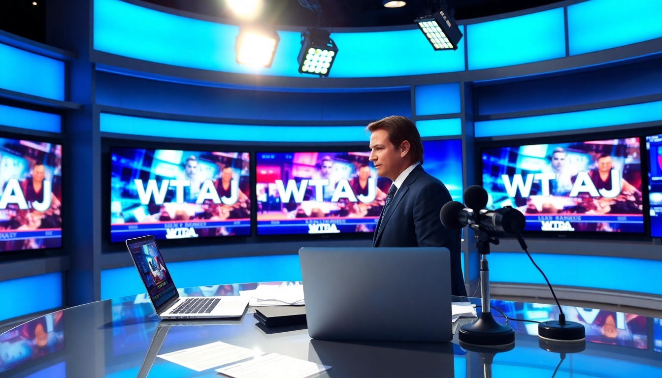 WTAJ news host presenting dynamic segments in a professional studio setting.