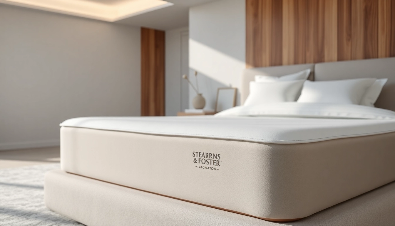 Showcase of Stearns and Foster flat foundation highlighting elegant design and luxurious materials.