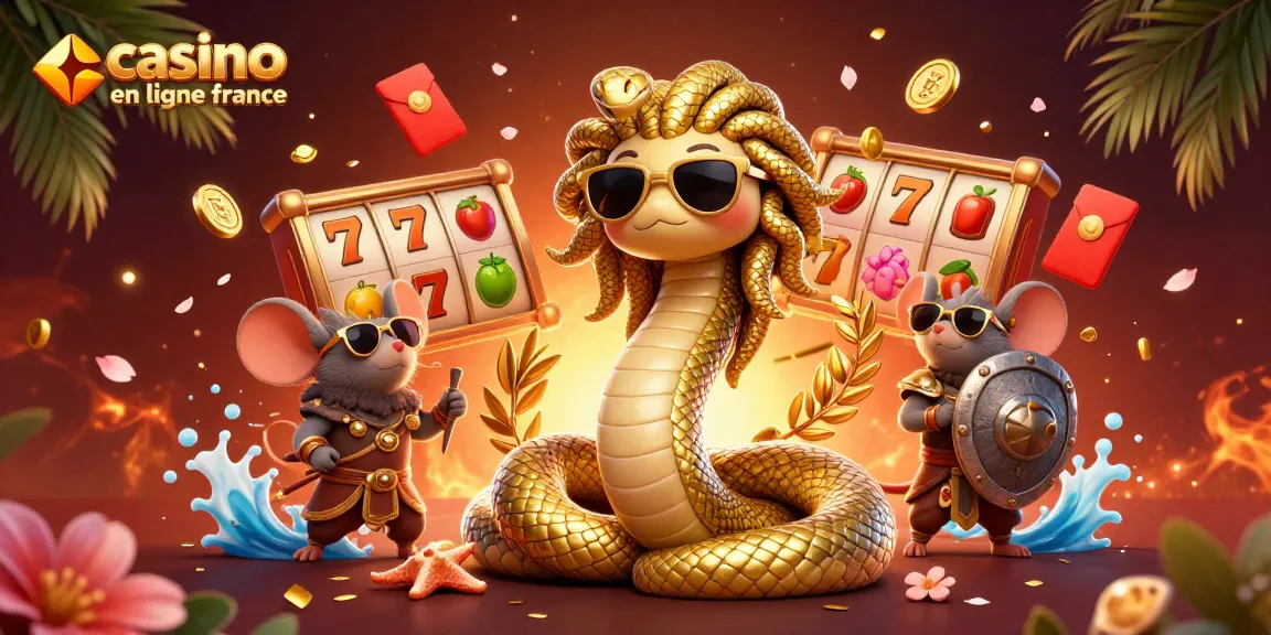 Plongez dans l'univers des casinos en ligne en France avec une illustration 3D captivante et dynamique.