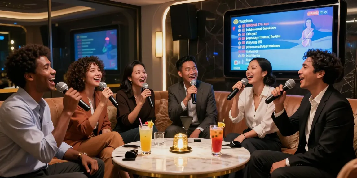 강남구구단에서 프리미엄 가라오케를 즐기는 전문가 그룹의 화보, 즐거운 분위기 속에서 특급 서비스를 경험합니다.