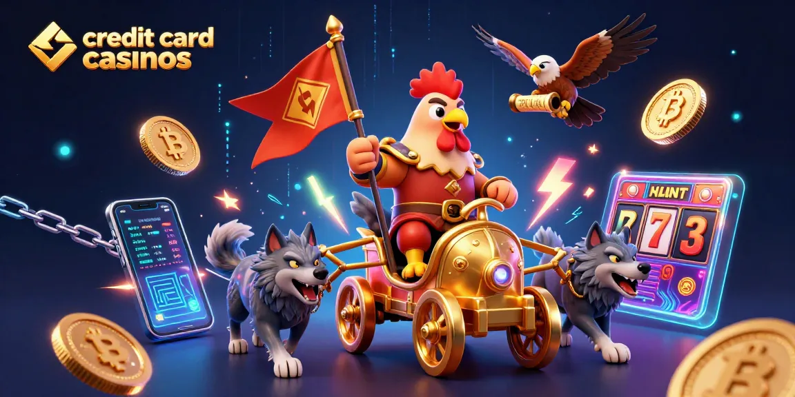 Engage with credit card casinos through a vibrant 3D scene showcasing dynamic gaming elements.