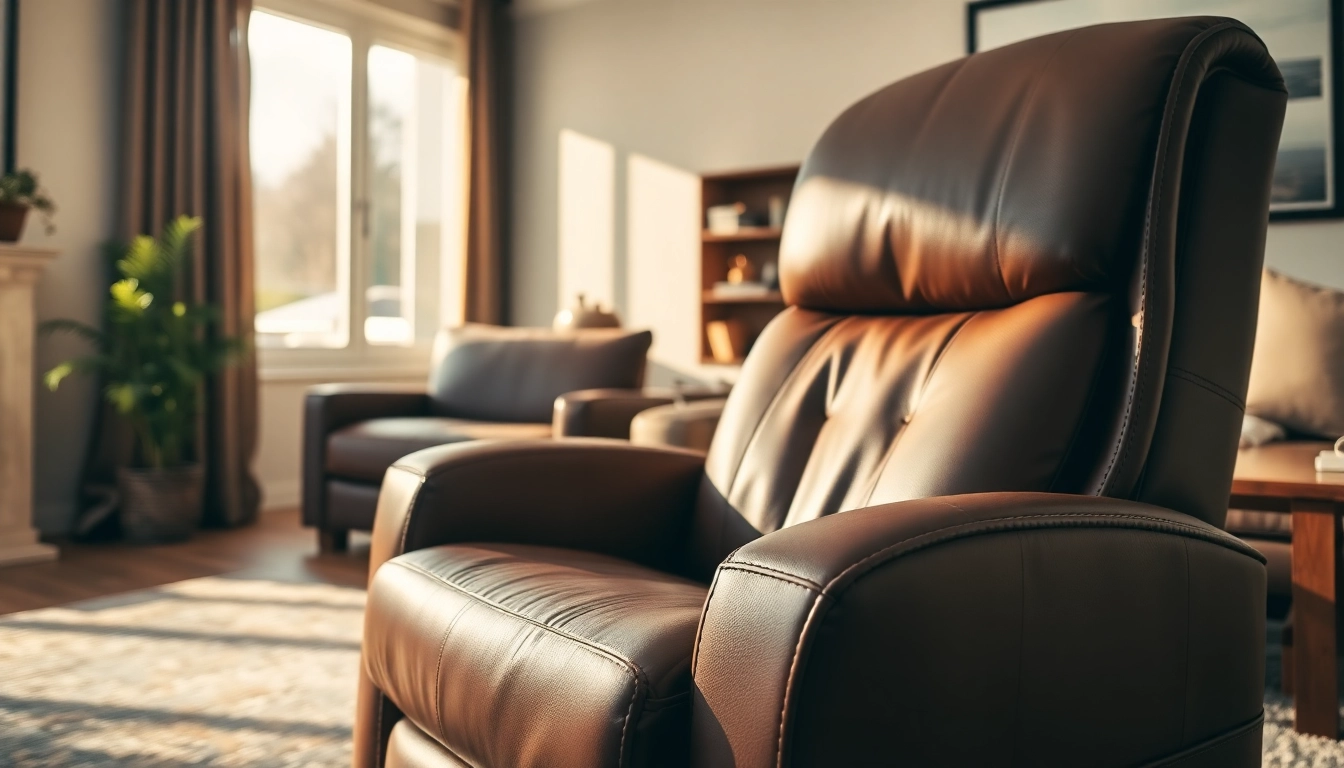 Relax in a stylish leather lift recliner chair designed for comfort and elegance.