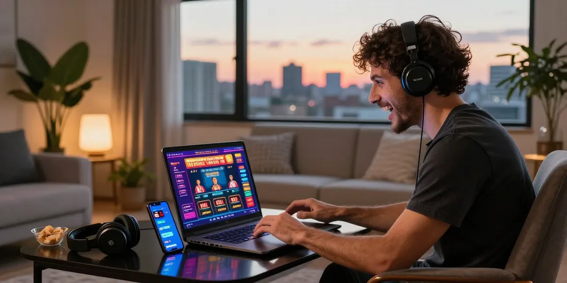 Experience online gaming at brcs.co.uk with vibrant credit card casino activities in a modern home setting.