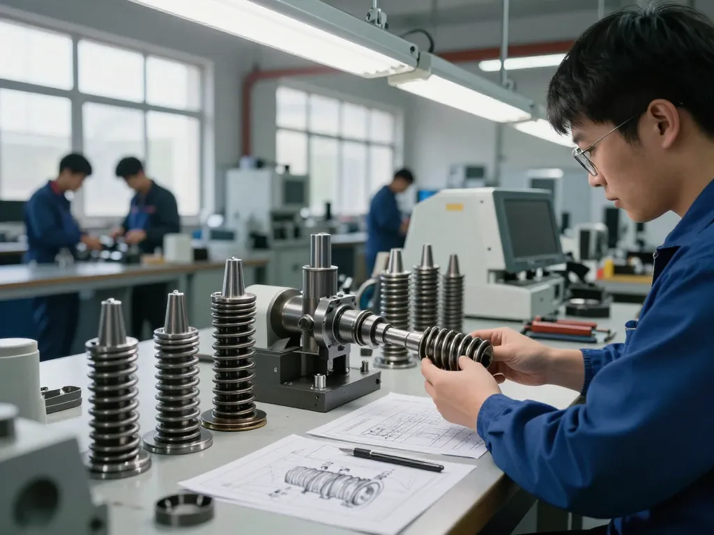 Executarea arcurilor conice într-un atelier industrial modern