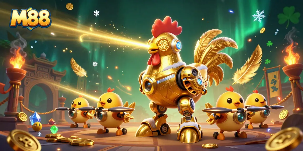 M88 inspires bettors with exciting wins in a vibrant 3D casino illustration featuring unique characters and rich details.