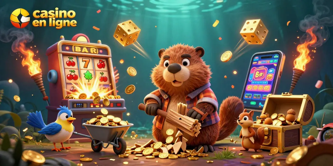 Explore les jeux captivants de casino en ligne avec des personnages animés collectant des pièces.
