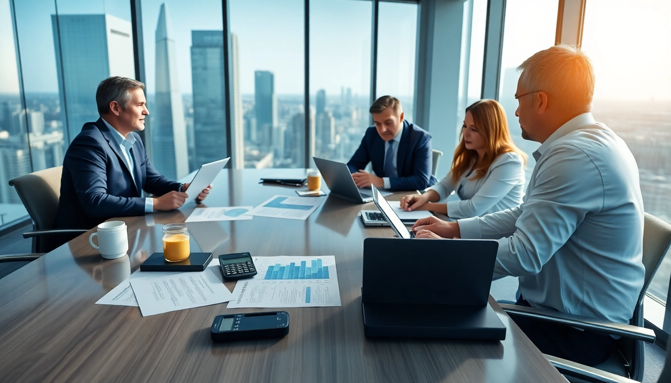 Engaged Tax Consultants in Kenya discussing strategies in a bright, modern office setting.