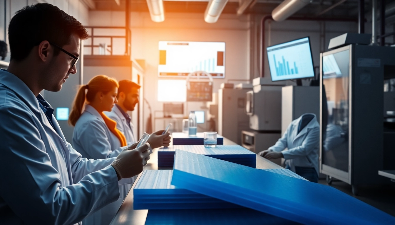 Engineered Composites showcased in a modern lab environment with scientists conducting experiments.