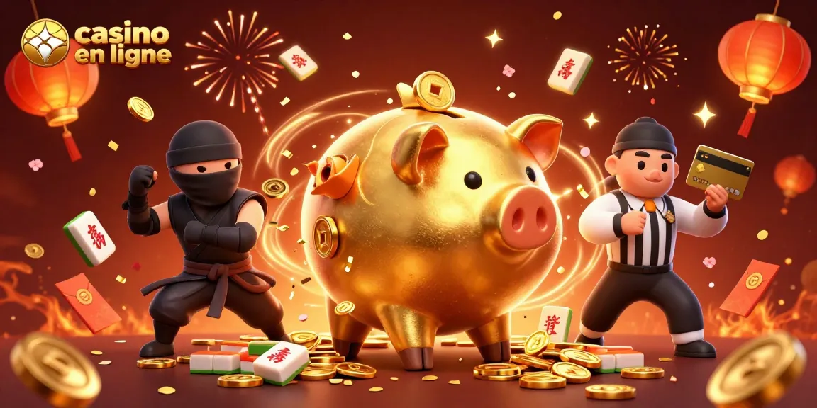 Jouer au casino en ligne avec des héros de jeux et des éléments festifs.