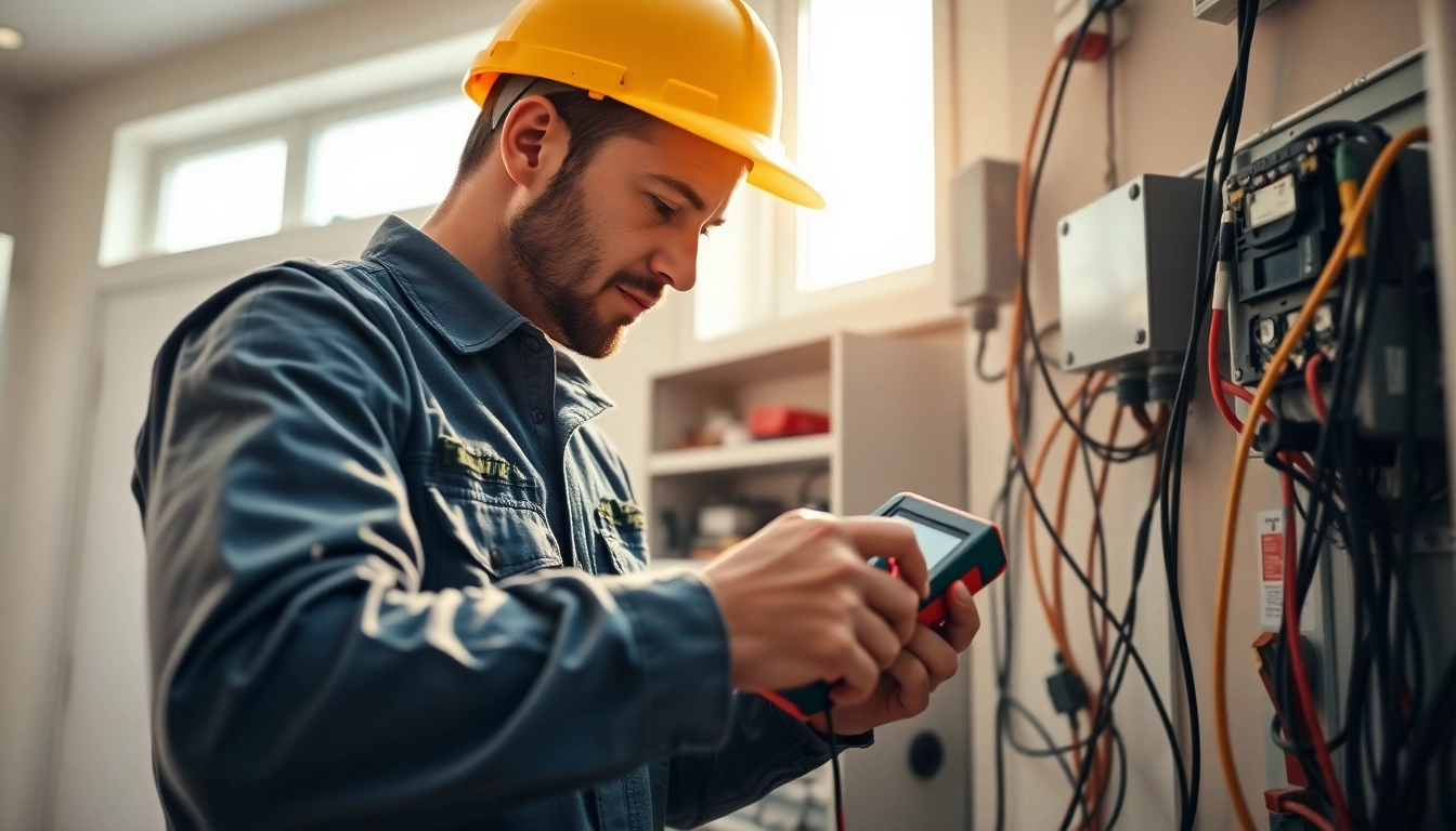 Expert handling edmonton electrical services with precision in a modern home setting.