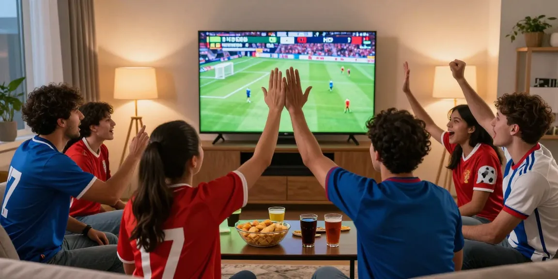 Pengalaman nonton bola seru di rumah bersama teman-teman dengan tayangan HD.