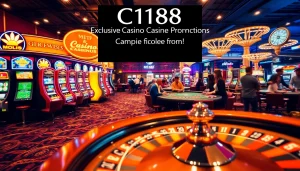 C168 Casino floor bustling with players at poker and slot machines.