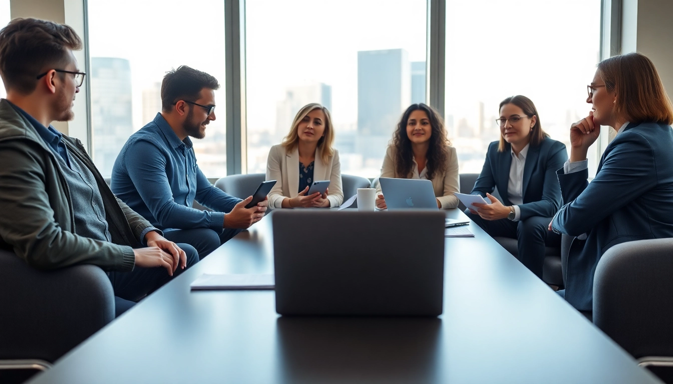 Engaging business professionals collaborating at https://fhpts.com in a modern office setting.