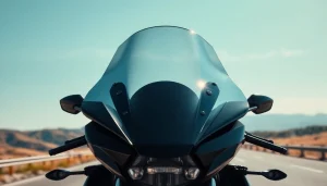 Adjusting motorcycle windshield angle to optimize riding comfort and performance.