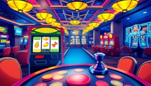 Bermain koi800 game dengan antarmuka permainan yang penuh warna dan suasana kasino yang hidup.