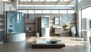 Gestalte moderne Badezimmer mit sonni sanitär Produkten und eleganten Duschkabinen.