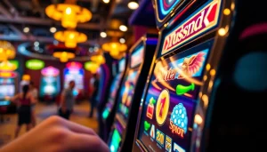 Menggoda pemain slot gacor dengan mesin berkilau dan suasana kasino yang hidup.