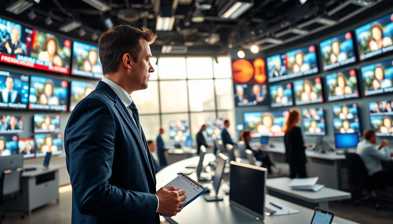 Capture breaking news at regionalmedianews.com with a dynamic journalist in a modern newsroom.