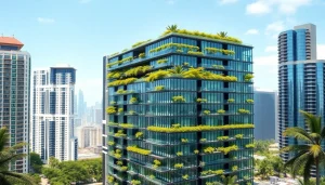 View a stunning condo development at https://newdeveloperlaunch.sg featuring modern architecture and lush greenery.