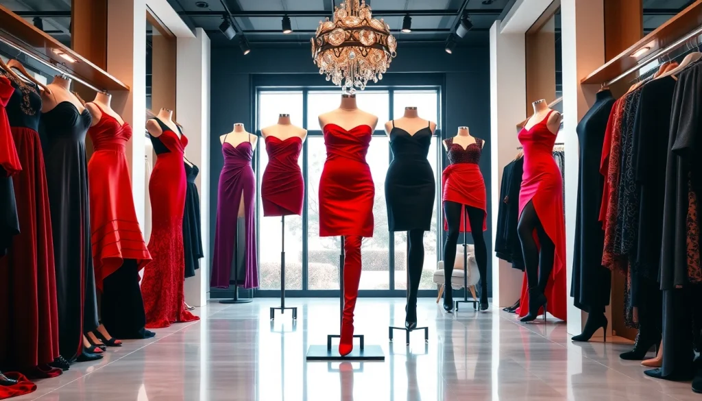 Shop custom clothing at https://primadonsanddonnas.com featuring elegant dresses and stylish boots.