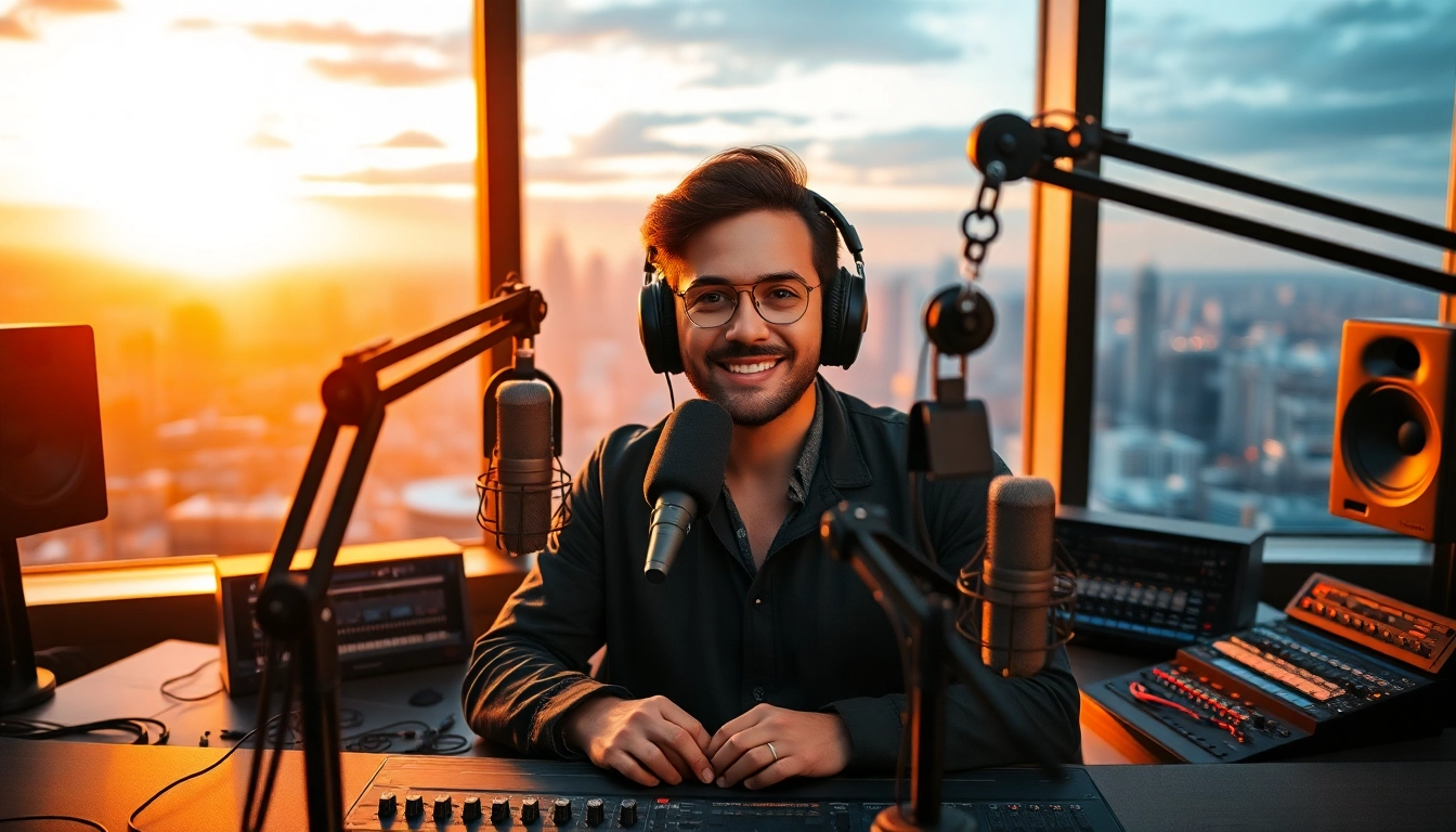 Engaging broadcaster in a professional studio from https://www.westcentralsbest.com with modern equipment.