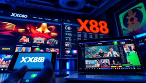 Experience the excitement of online betting at https://xx88.pizza/ with a sleek interface showcasing various gaming options.