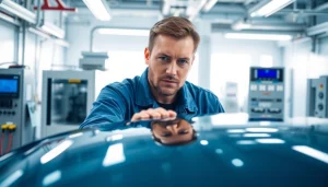 Klimatest auto berlin: Techniker führt präzisen Klimatest an einem Fahrzeug in moderner Prüfanlage durch.