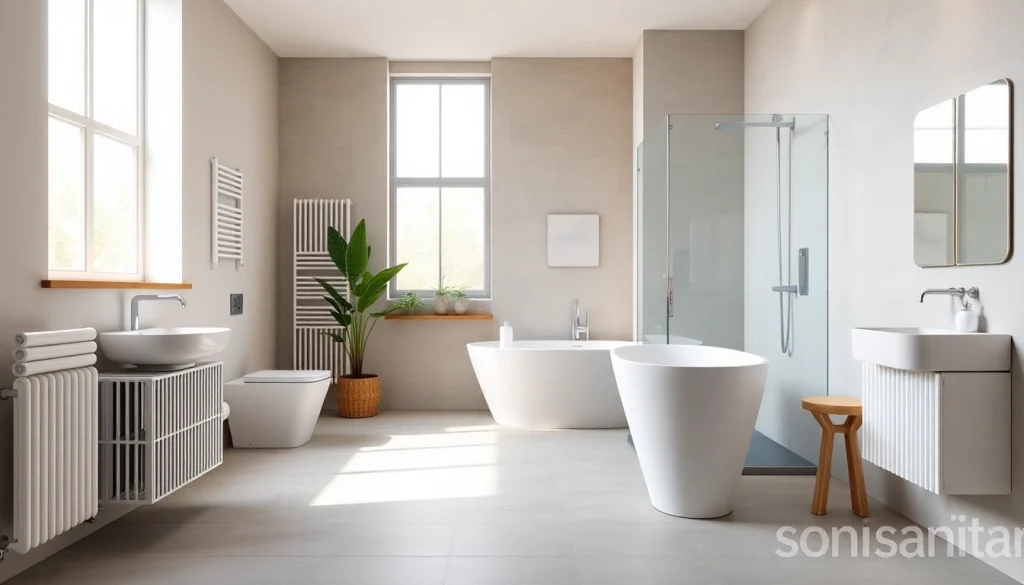 Gestalte dein Badezimmer mit eleganten Produkten von sonni sanitär für ein modernes Ambiente.