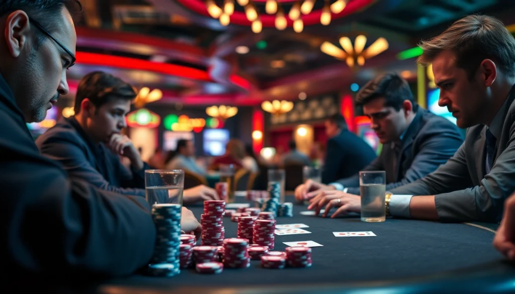 Masuk ke permainan domino88 login poker game dengan atmosfer kasino yang penuh warna dan pemain yang bersemangat.