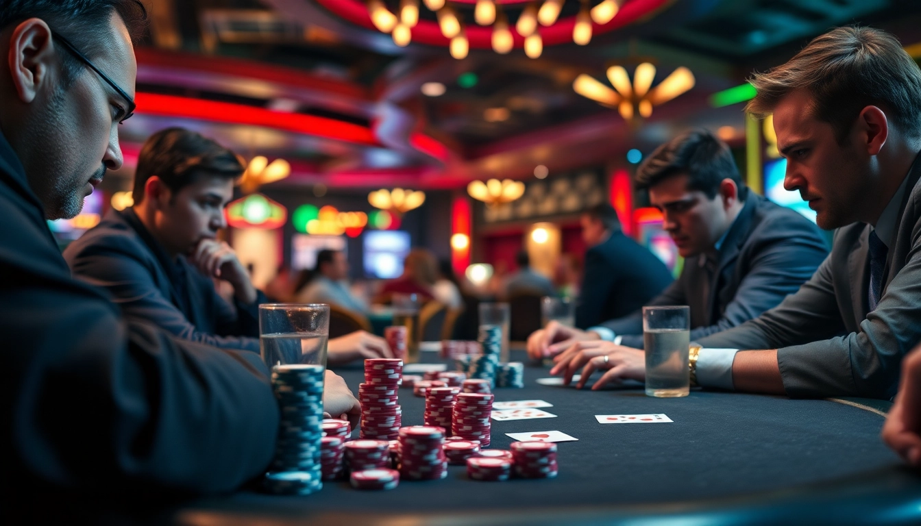 Masuk ke permainan domino88 login poker game dengan atmosfer kasino yang penuh warna dan pemain yang bersemangat.