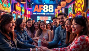 AF88's online gaming interface showcasing vibrant player engagement and excitement.
