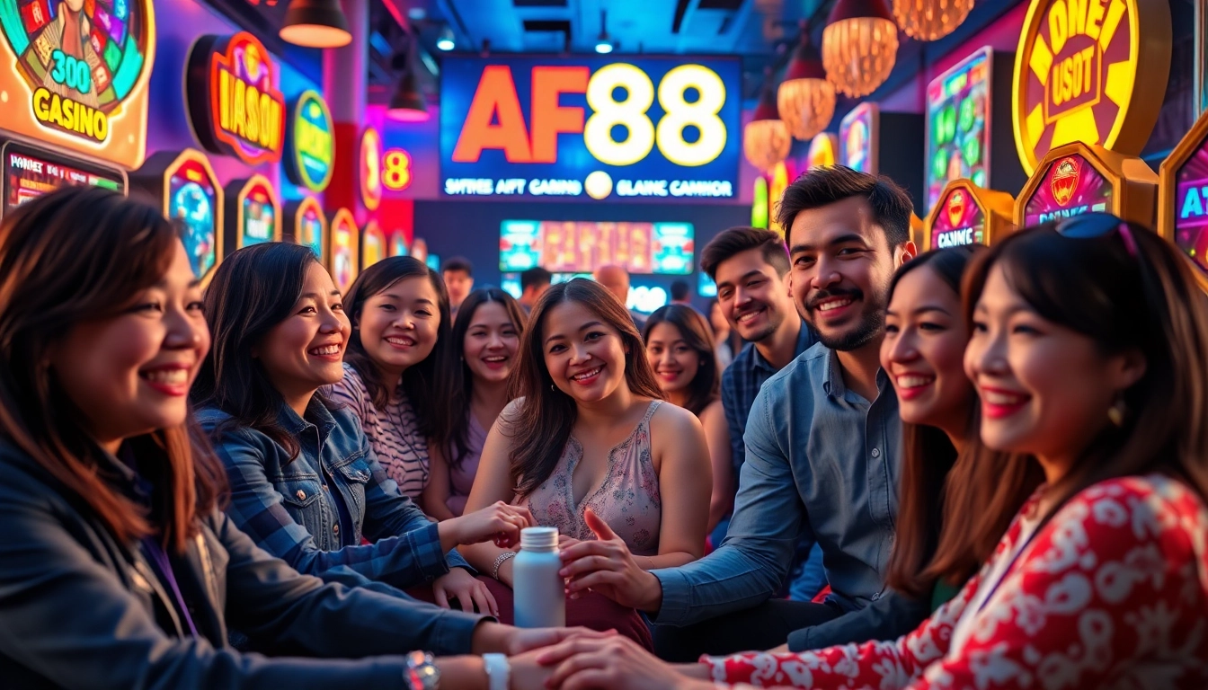 AF88's online gaming interface showcasing vibrant player engagement and excitement.