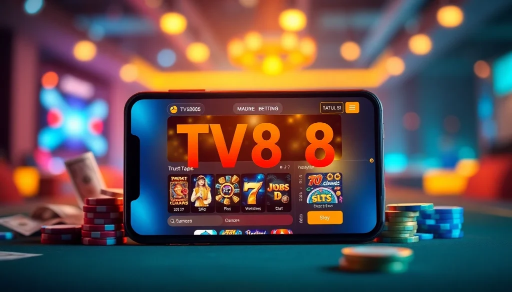 TV88 online betting platform showcasing vibrant user interface and games, highlighting safety and excitement