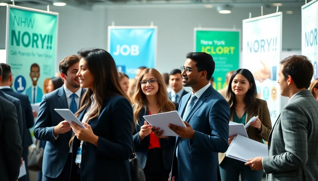 Discover exciting jobs new york at a bustling job fair showcasing diverse candidates and opportunities.