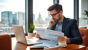 Engaged professional reviewing retirement planning for business owners San Antonio in a modern office.