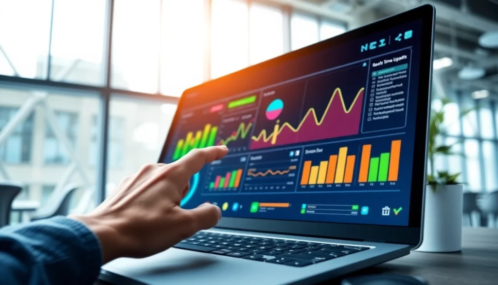 Engaging smm panel dashboard showcasing real-time analytics and performance metrics in a modern office.