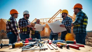 Builders collaborating on a project showcasing good builders near me at a construction site.