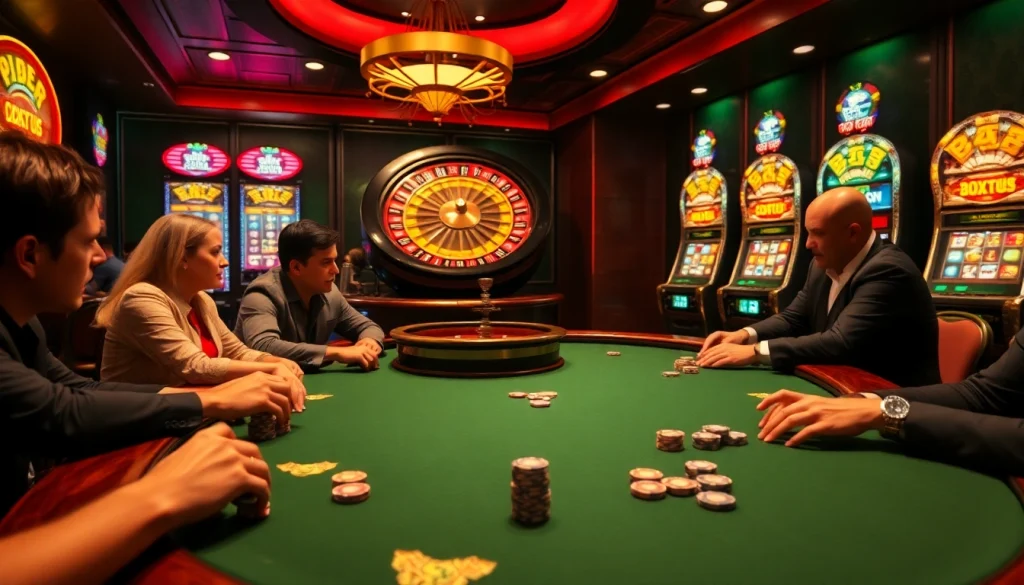 Experience the thrill of winning at S8 COM's poker table with players engaged in high-stakes gameplay and vibrant chips.