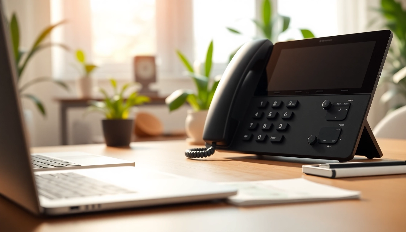 Enhance communication with a VoIP phone in a modern home office setup.