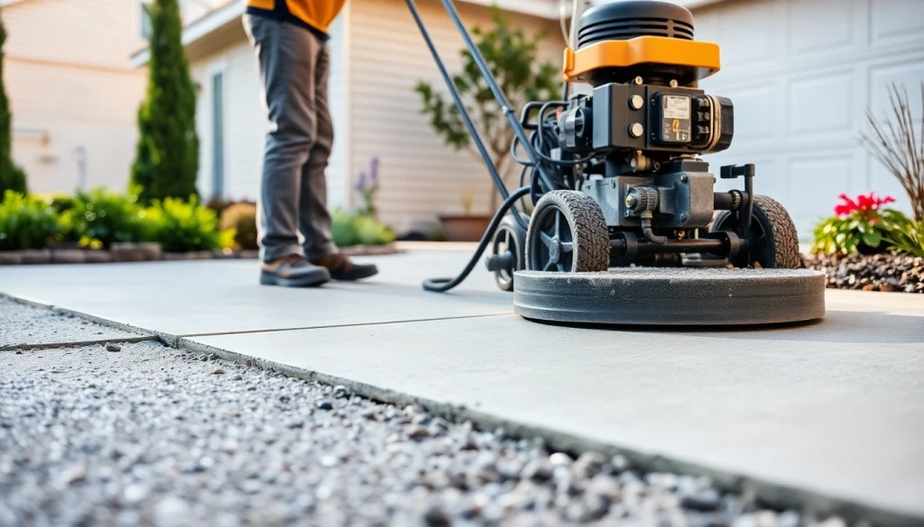 Concrete Leveling in Roseburg performed by a professional on a driveway, ensuring precision and quality.
