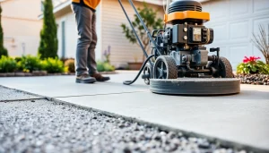 Concrete Leveling in Roseburg performed by a professional on a driveway, ensuring precision and quality.