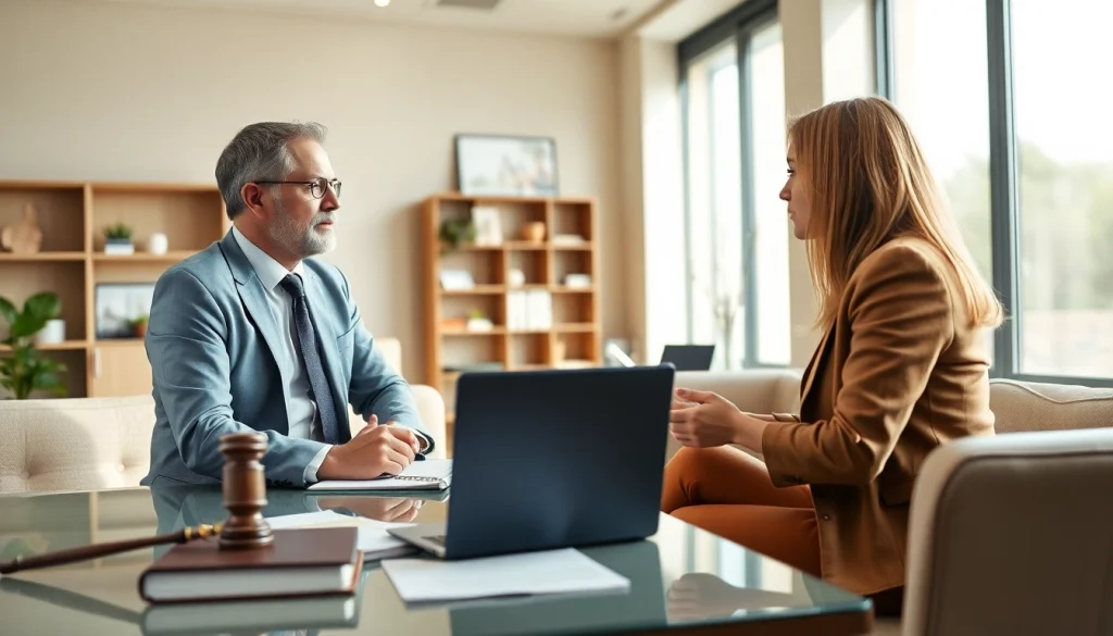 Consult with a family law attorney at https://www.buckheadfamilylaw.com, discussing legal options in a modern office.