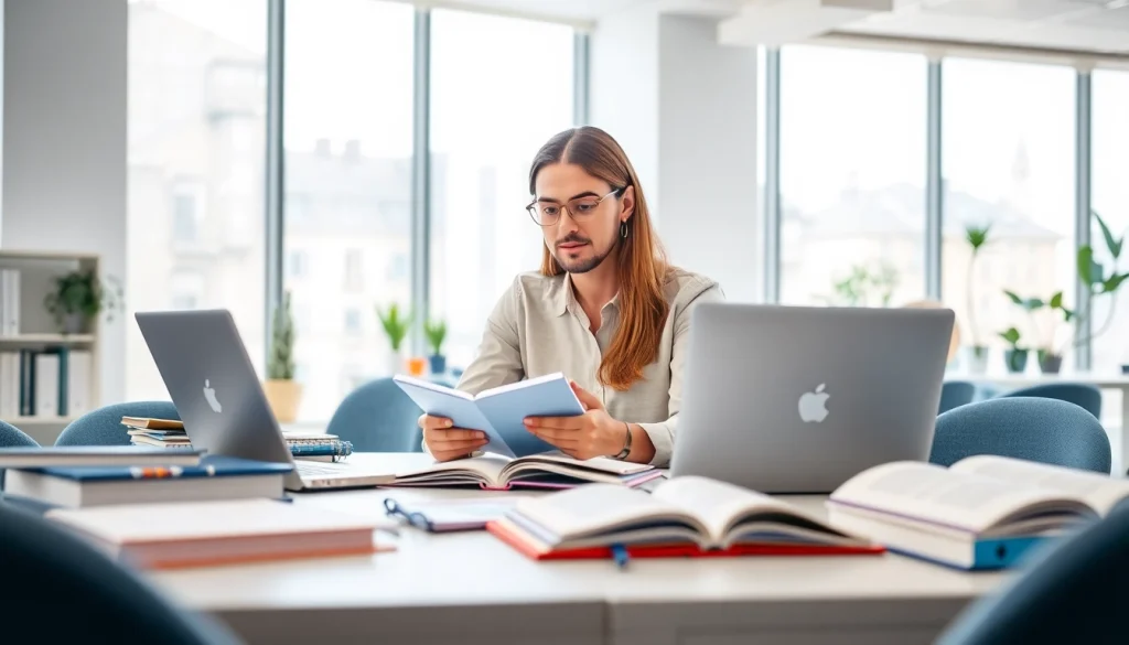 Collaborative linguists discussing strategies for https://www.elitetranslingo.com in a modern office setting.