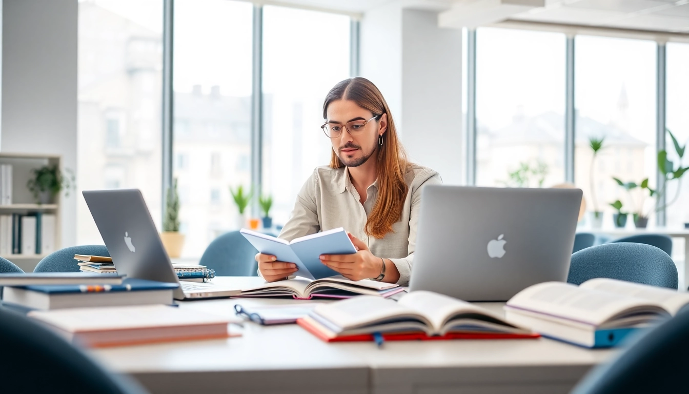 Collaborative linguists discussing strategies for https://www.elitetranslingo.com in a modern office setting.